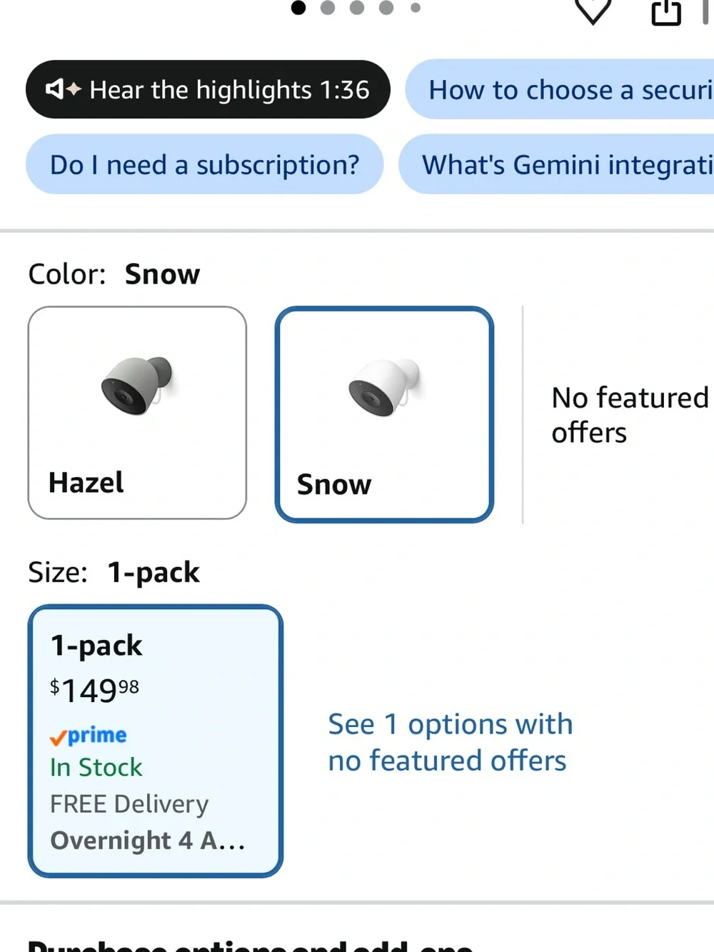 google Nest Cam Outdoor Wired — White and Black Face